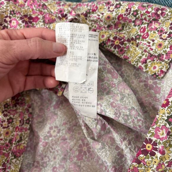 Bonton Dress Girls 6 Multicolor Liberty Floral Ruffle Button Front Pleated fall - Picture 9 of 11